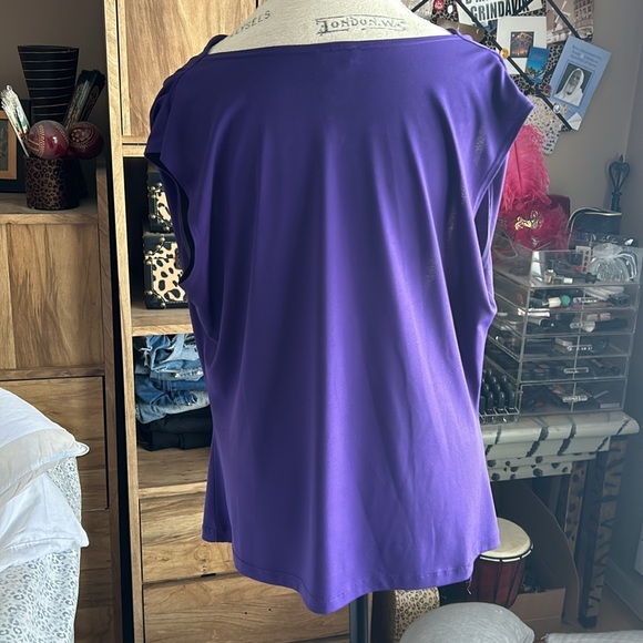Purple CDW Cowl Neck Blouse - XLP - Picture 3 of 4